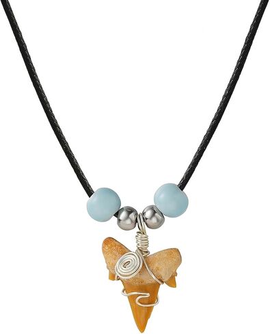 قلادة أسنان القرش الطبيعية من pepeluali، حبل قابل للتعديل لراكبي الأمواج على الشاطئ في هاواي، للرجال والأولاد، قلادات الشاطئ للنساء، مجوهرات على شكل سيرفر بيتشي in Kuwait