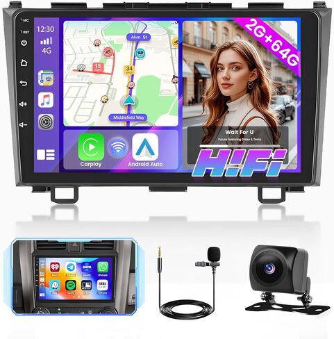ستيريو 4GB 64GB لـ Honda Civic LX Ex Sport Hatchback 2016-2021 Carplay Radio 8 Corer Android 13 Camera Backup Camera 9 بوصة in Kuwait