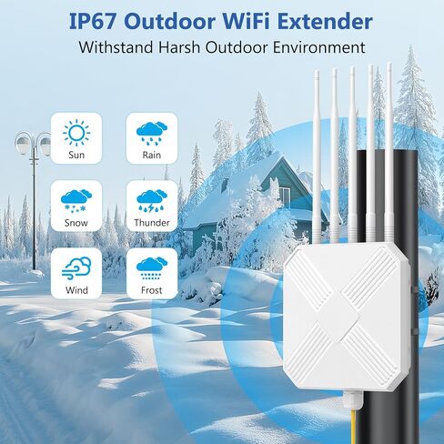 موسع WiFi AC1200 A17 - مكرر ثنائي النطاق 2.4G/5G، تغطية 8470 قدم مربع، يدعم 35 جهازًا، إعداد سهل للمنزل/المكتب in Kuwait