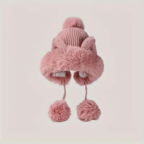 Winter Cute Cartoon Sequins Cat Ears Cap, Plus Thickened Collar Warm Hat in Saudi Arabia