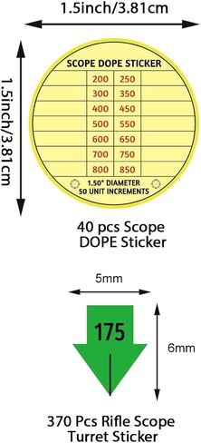 10 Set Rifle Scope Turret or 40 pcs Scope Dope Stickers or 240 pcs Translucent Dot Patches of Shooting Glasses Accessories Aim Assistance Tools for Long-Range Shooting ﻿ (Rifle Scope Turret Stickers) in Saudi Arabia