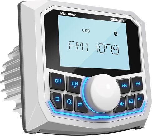 راديو بلوتوث مقاوم للماء لعربة الجولف: DOVOX Boat Marine Gauge Stereo - شاشة LCD 2.8 بوصة AM FM USB AUX مضخم صوت 200W - هدية للاعب الجولف in Kuwait