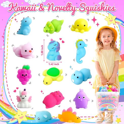 32 Pack Mochi Squishy Toys Kawaii Squishies الإجهاد الإجهاد عبوة للأطفال in Saudi Arabia