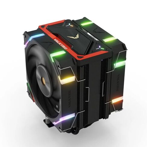 VIND SL125 WHITECPU AIR COOLER - ARGB LEDS - AMD AM4/AM5 - Intel LGA1700/1200-6X أنبوب حرارة النحاس ، 2x Valkyrie X12 مروحة عالية 120 مم ، ضوضاء منخفضة ، LGA1151/1150 in Kuwait
