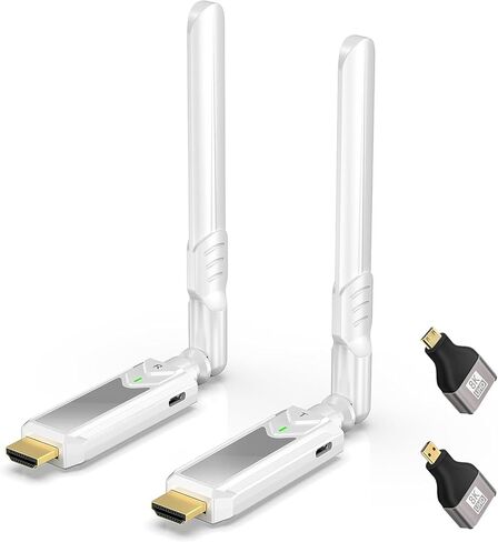 Wireless HDMI Transmitter and 2 Receivers 382FT/100M, 2.4G+5G, Plug & Play, Wireless HDMI Supports 4K Decode & 1080P Full HD Output, Streams from STB, PC, DVD, CCTV to TV, Monitor, Projector in Saudi Arabia
