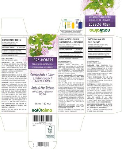 ناتشورالما هيرب روبرت (إبرة الراعي روبرتيانوم) عشب مع الزهور صبغة خالية من الكحول - 4 أونصة سائلة مستخلص سائل في قطرات - مكمل عشبي - نباتي in Kuwait
