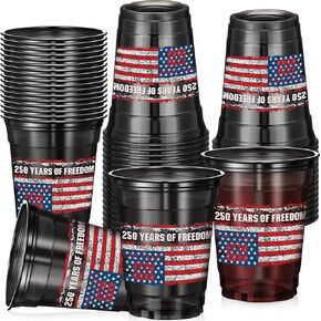 VESICI 50 PCS Halloween Blity Plastic Cups ، 12 Oz Bloody Hand Print يمكن التخلص منها في عيد الهالوين الأسود للشرب لإمدادات الحفلات المخيفة ، وزينة الحفلات للمشروبات الباردة ، والحلوى in Kuwait