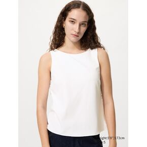 Uniqlo كريب جيرسي الأعلى الصدرية قارب الرقبة in Kuwait