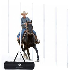inoreal 6 Pcs Horse Pole Bending Poles with Weighted Base, Adjustable Equestrian Sports Training Equipment for Horses in Saudi Arabia