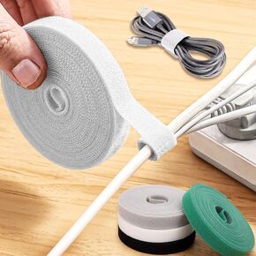 3PCS Tearable Reusable Cable Management Strap, Hook and Loop Cord Organizer Tape for Adjustable Wire Bundling, Home Office Electronics Storage in Kuwait