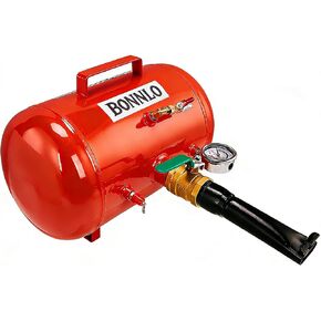 بونلو 2.1 جالون/8 لتر مسدس خرز لإطارات الهواء، 120 رطل لكل بوصة مربعة مع مقياس الضغط والمقبض، خزان نفخ أداة الجلوس من الحديد والصلب للسيارات ATV، ضغط تشغيل 87-116 رطل لكل بوصة مربعة، رمادي in Kuwait