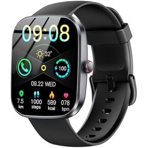 ساعة ذكية (الرد/إجراء مكالمة)، ساعة ذكية مقاس 1.91 بوصة للرجال والنساء، ساعة لياقة بدنية جديدة مع أكثر من 110 أوضاع رياضية، تتبع نشاط اللياقة البدنية مع عداد الخطى/مراقب النوم/معدل ضربات القلب/IP68 مقاومة للماء، لنظام Android iOS in Kuwait