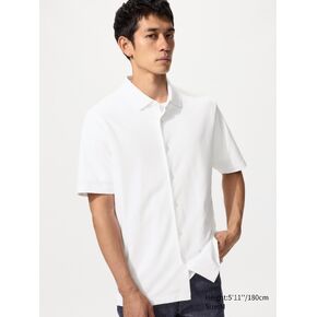 Uniqlo AIRism قطن بيكيه قميص بولو مفتوح بالكامل in Kuwait