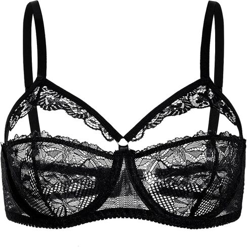 GORGLITTER Women's Lace Bra Push Up Sexy Cut Out Underwire Harness Bras Everyday Bralette in Saudi Arabia