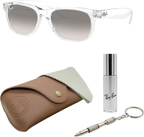 نظارات شمسية Ray-Ban RB2132 NEW WAYFARER CLASSIC مربعة الشكل غير مستقطبة للرجال - تتضمن مجموعة نظارات RAYBAN الرسمية - نظارات شمسية مثالية للارتداء الرسمي والعادي - عدسة زرقاء in Kuwait