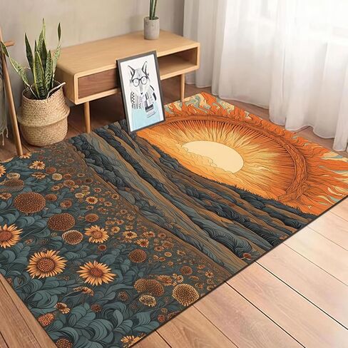 Sun and Moon Celestial Rug,Bohemian Vintage Art Nouveau Bedroom Carpet,Tarot Witch Style Fashion Independent Dorm Rug for Living Room and Bedroom Entrance,40 * 63 inch (Celestial) in Saudi Arabia