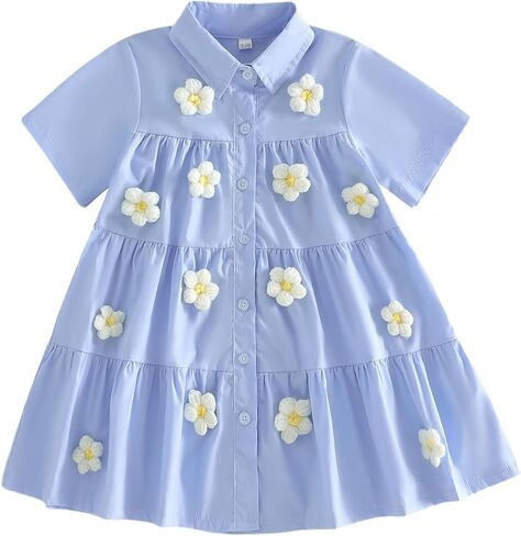 Suolongsama Baby Girl Mardi Gras Outfit Star/Bunny/Carrot A-Line Dress Short Sleeve Button Cute Smocked Toddler Easter Dress in Saudi Arabia