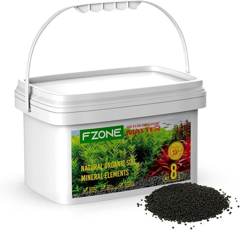 FZONE Aquarium Soil for Planted Tanks- Nutrient-Rich Aquarium Substrate for Fresh Water Live Plants, Dust-Free, Shrimp & Fish Safe，Long-Lasting pH Stable (3mm, 8L/17.64 lb, Black) in Saudi Arabia