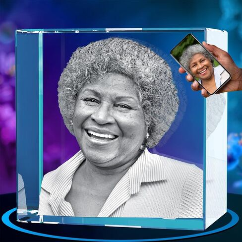 صورة كريستال ثلاثية الأبعاد من ArtPix، هدايا شخصية مع صورتك الخاصة للأب والأم والرجال والنساء، صورة محفورة بالليزر ثلاثية الأبعاد، كريستال مربع محفور، هدايا تذكارية مخصصة للأزواج في الذكرى السنوية in Kuwait