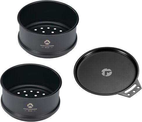 camping moon 2pcs φ4.7-Inch Mini Steamer for Sierra Cup 304 Stainless Steel Black BKS362-2P in Saudi Arabia