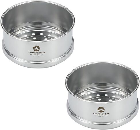 camping moon 2pcs φ4.7-Inch Mini Steamer for Sierra Cup 304 Stainless Steel Black BKS362-2P in Saudi Arabia