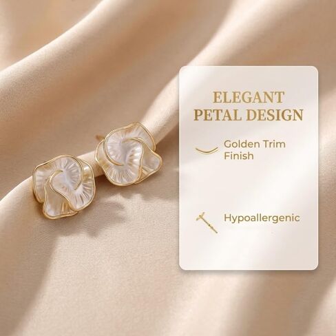 French Fashion Camellia Earrings Gold Flower Stud-earrings Women's Daily Wear Jewelry Creative Gift in Saudi Arabia