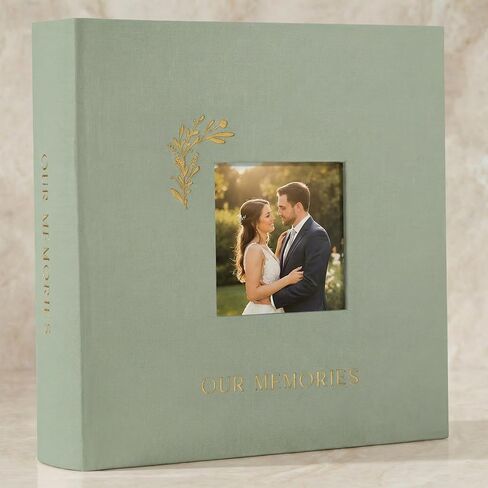 Beautiful Linen Photo Album For 4x6 Photos - Safely Holds Up To 200 Pictures of Unique Memories - The Perfect Large Photo Book To Store All Pictures of Treasured Family, Baby or Wedding Moments in Saudi Arabia