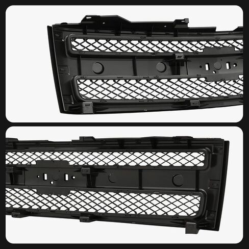 Chrome Front Grille Assembly For Chevrolet Silverado 1500 Pickup Truck,2007 2008 2009 2010 2011 2012 2013,Mesh Grill For GM1200572 25810707 Chrome Shell w/Black Insert in Saudi Arabia