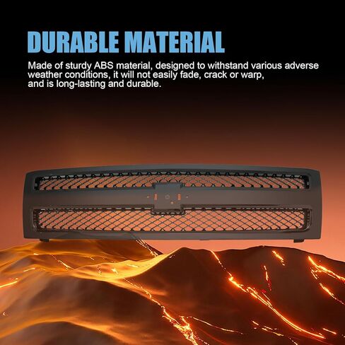 Chrome Front Grille Assembly For Chevrolet Silverado 1500 Pickup Truck,2007 2008 2009 2010 2011 2012 2013,Mesh Grill For GM1200572 25810707 Chrome Shell w/Black Insert in Saudi Arabia