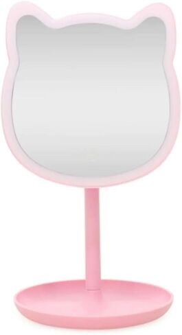 Puurrfect Mirror Gifts, Cute Cat Ears Shape Mirrors Makeup with LED Lights Touch Control (Violet) Purple. Smart Touch. in Saudi Arabia