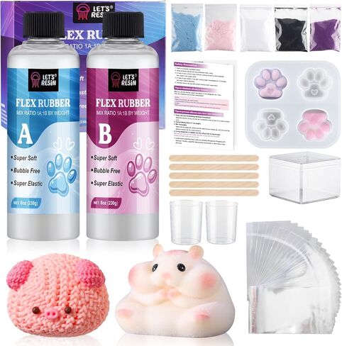 دعونا ندع راتنج راتنج المطاط المرن ل Taba Squishy Kit ، مجموعة المبتدئين الكل في واحد لصانع الاسكتشار ، مع هلام السيليكون 16 أوقية ، هدايا الهدايا/كابيبارا/أرنب/كتكوت السيليكون ، معجون اللون ، مسحوق التدفق ، بودرة مثالية in Kuwait