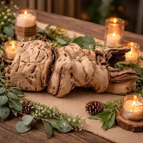Koyal Wholesale 24" Hollow Grapewood Branch Decor 1Pcs Grapewood Centerpiece Vase Air Plants Sand Blasted Grapevine Wood Untreated Terrarium Wood Driftwood Decor in Saudi Arabia
