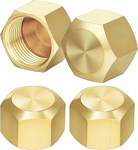 Hicarer 100 قطعة 3/8 بوصة النحاس غطاء ضغط وقف غطاء صمام مضيئة أنبوب خط الغاز غطاء تجهيزات أنابيب النحاس ضغط المناسب in Kuwait