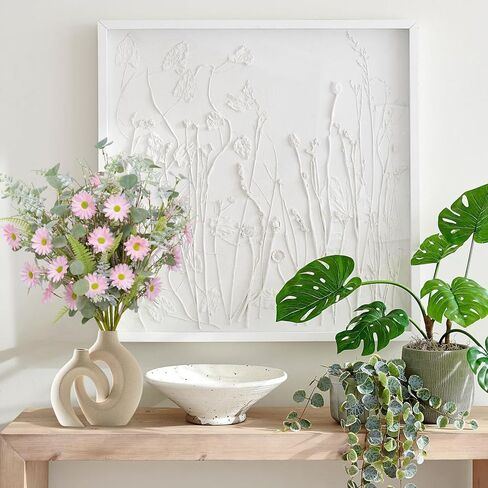 باقة زهور صناعية من TIVMIK - 5 حزم من 25 زهرة أقحوان ملونة وسيقان خضراء - ترتيب زهور حريرية واقعية مقاس 24 بوصة للمنزل الصيفي والخريفي وحفلات الزفاف والديكور المنزلي in Kuwait