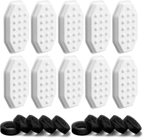 50 Pack Cat Fountain Replacement Filters for Rellaty & Neareal Stainless Steel 108oz/3.2L Adjustable Water Flow Pet Water Fountain(25 Filters & 25 Sponges) in Saudi Arabia