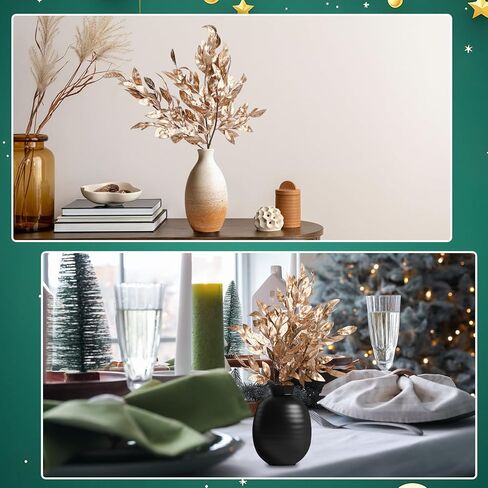 Giegxin 30 Inch Christmas Gold Bay Leaf Picks 3 Pcs Artificial Gold Christmas Decoration Bay Leaf Spray Stems Branch for Xmas Tree DIY Xmas Wreath Garland Home Decor in Saudi Arabia