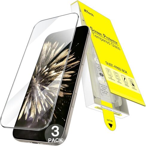 واقي شاشة Jetech لـ iPhone 17 Pro Max 6.9 بوصة ، خطوة واحدة سهلة التثبيت مع مربع مجاني لفقاعة التحديد التلقائي ، و 9 ساعات من الزجاج المقسى ، و HD-clear ، 3 عبوات in Saudi Arabia