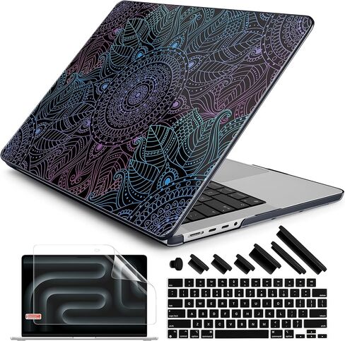 Dongke for M3 MacBook Pro 14 Inch Case 2024 2023 2021 A2918 A2992 M2 A2779 M1 A2442 Pro/Max ، غطاء قشرة صلبة بلاستيكية لـ Mac Pro 14 "مع عرض Retina XDR & Touch معرف التكوين ، كتاب التكوين in Kuwait