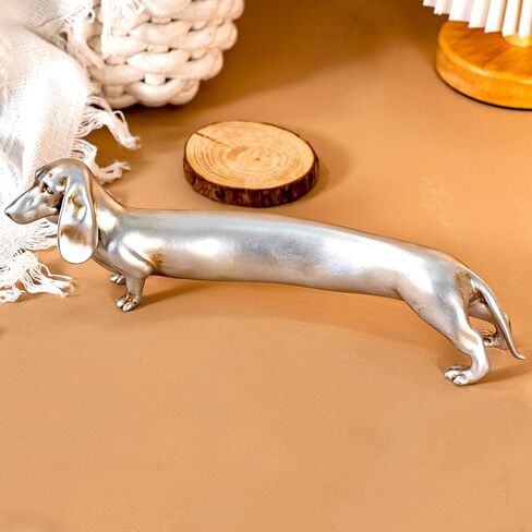 تمثال دشهند من الراتنج الصلب من تشوفي - ديكور ذهبي أنيق لسطح المكتب، هدية فريدة لمحبي الكلاب، ديكور منزلي عتيق، قطعة فنية متينة قابلة للتجميع (9.09 بوصة) in Kuwait