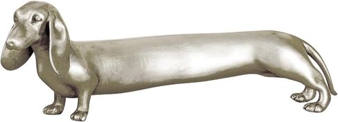 تمثال دشهند من الراتنج الصلب من تشوفي - ديكور ذهبي أنيق لسطح المكتب، هدية فريدة لمحبي الكلاب، ديكور منزلي عتيق، قطعة فنية متينة قابلة للتجميع (9.09 بوصة) in Kuwait