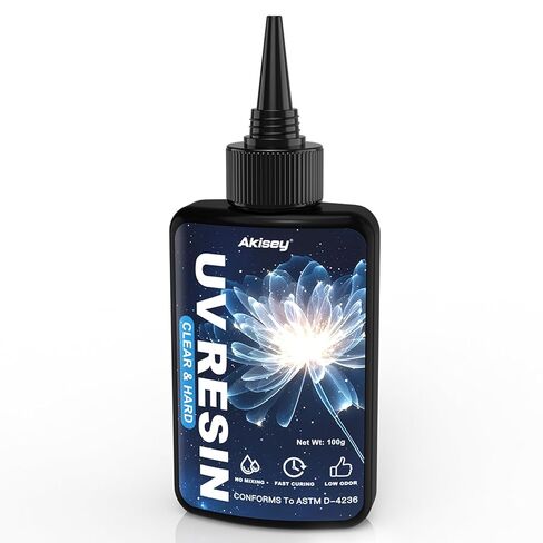 Colored UV Resin, Akisey 300g Black & White UV Resin Kit with Molds, Stirring Sticks & Cups, Low Odorless, Low Shrinkage, Hard Color UV Glue for Jewelry Making, Crafts Casting and Decoration in Saudi Arabia