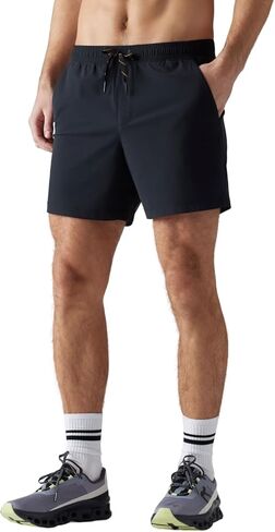 Rhone 5" Pursuit Short - Mens Unlined Workout Short, Lightweight, All-Way Stretch Gym Short with Secure Zipper Pocket (Black, Large) in Saudi Arabia