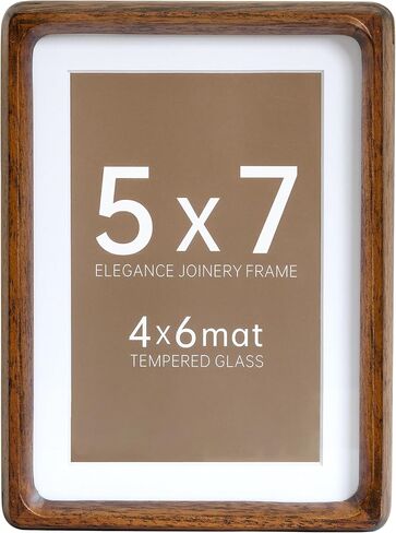 إطار صورة مقاس 5 × 7، إطار صور من الخشب الصلب مع زجاج مقسى، إطارات صور مكتبية مقاس 4 × 6 مع حصيرة أو 5 × 7 بدون حصيرة لتزيين الحائط in Kuwait