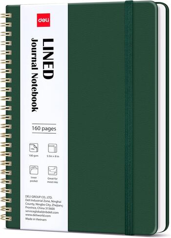 Deli Pink Lined Spiral Journal Notebook ، 160 صفحة ، A5 (5.5 "x8") دفاتر الكتابة الغلاف للكتابة ، مجلة SPORAL BOOND SPORAL للنساء والرجال - مثالية للعمل والمدرسة والمكتب والملاحظات in Kuwait