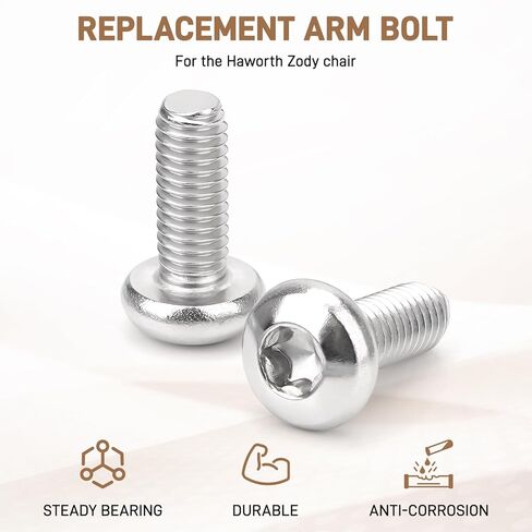 Office Chair Armrest Screws for Haworth Zody Chair Armrest-Office Chair Screws for Repairing Loose and Damaged Chair armrests, M6-16mm(1pair) in Saudi Arabia