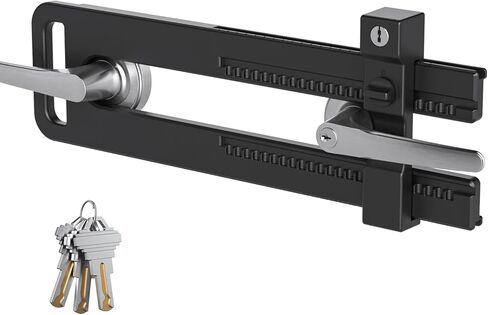 AST Double Door Lockout Device, French Door Reinforcement Lock with 3 Keys, Lockout to Double Door Knobset and Handleset, Childproof Door Lock, Premium Version (Matte White with Keyed Differ) in Saudi Arabia