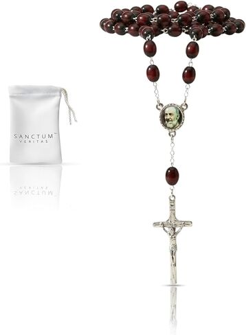 سانكتوم فيريتاس، بقايا الدرجة الثالثة، مسبحة القديس بادري بيو بيتريلسينا ستجماتا فرانشيسكو فورجيون كابوشين، راعي متطوعي الدفاع المدني، المراهقين، تخفيف التوتر، إيطاليا مالطا إنفيرموس (بني) in Kuwait