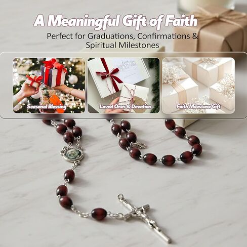 سانكتوم فيريتاس، بقايا الدرجة الثالثة، مسبحة القديس بادري بيو بيتريلسينا ستجماتا فرانشيسكو فورجيون كابوشين، راعي متطوعي الدفاع المدني، المراهقين، تخفيف التوتر، إيطاليا مالطا إنفيرموس (بني) in Kuwait