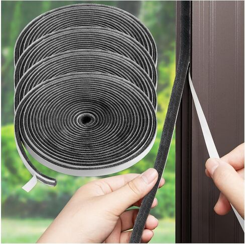 49Ft Brush Weather Stripping, Self-Adhesive Soundproofing Weather Stripping, Weatherstrip for Soundproofing, Casement Window Air Conditioner Seal for Steel Windows, 0.4 in Wide and 0.2 in Thick in Saudi Arabia