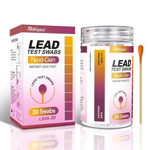 AAwipes Lead Test Kit 30 Swabs Enhanced Lead Testing Formulation at Home Lead Paint Test Kit Testing for Dishes Paint Cups Ceramics and All Surfaces - Quick Results in 30s Lead Detector (30) in Saudi Arabia
